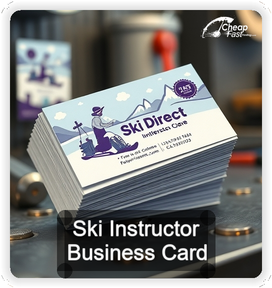 Ski Instructor business card design sample