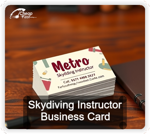 Skydiving Instructor business card design sample