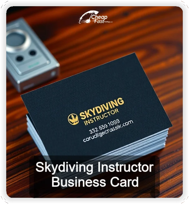 Skydiving Instructor business card design sample