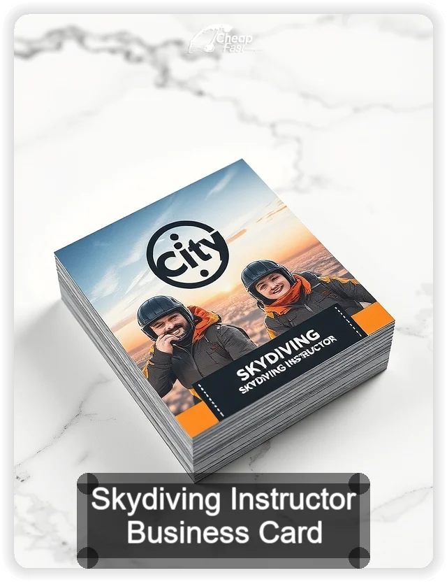 Skydiving Instructor business card design sample