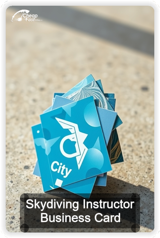Skydiving Instructor business card design sample