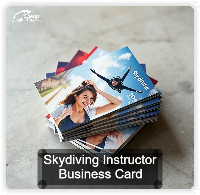 Skydiving Instructor business card design sample