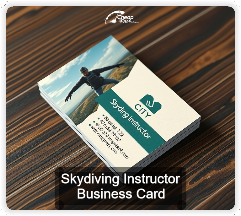 Skydiving Instructor business card design sample