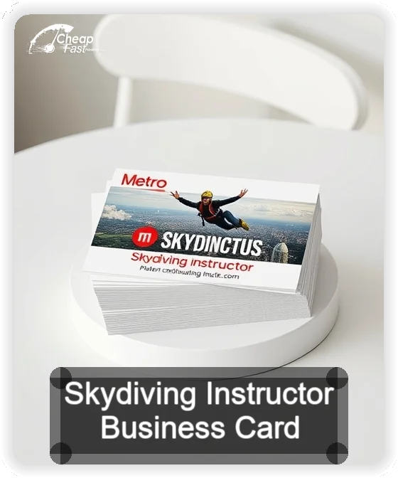 Skydiving Instructor business card design sample
