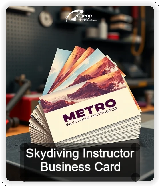 Skydiving Instructor business card design sample