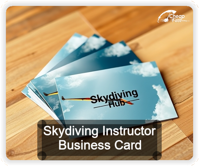 Skydiving Instructor business card design sample