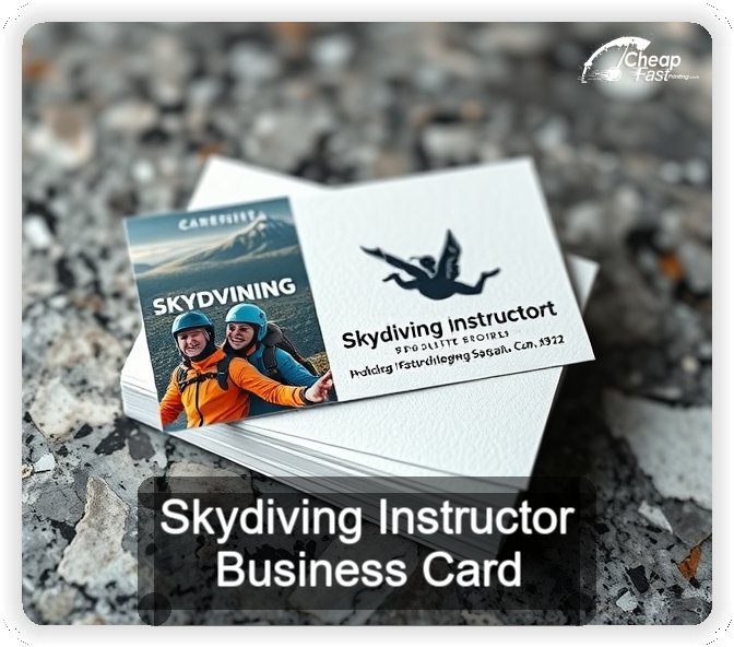 Skydiving Instructor business card design sample