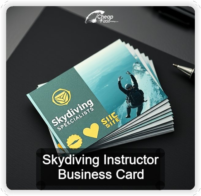 Skydiving Instructor business card design sample