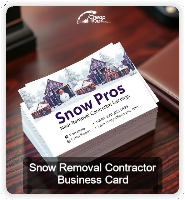 Snow Removal Contractor business card design sample