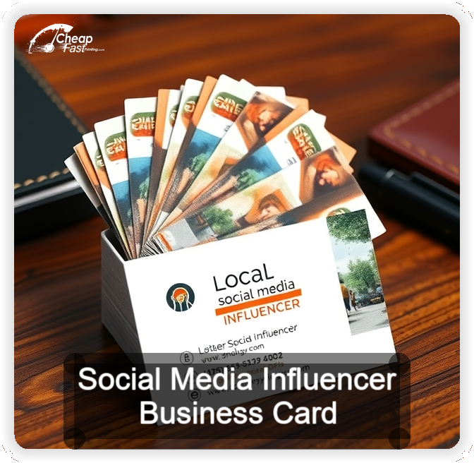 Social Media Influencer business card design sample