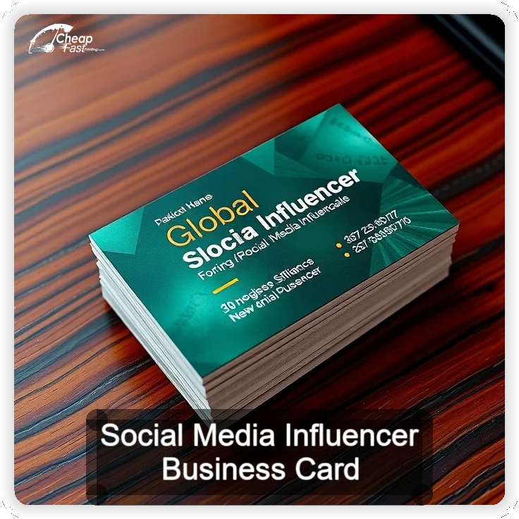 Social Media Influencer business card design sample