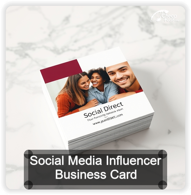 Social Media Influencer business card design sample