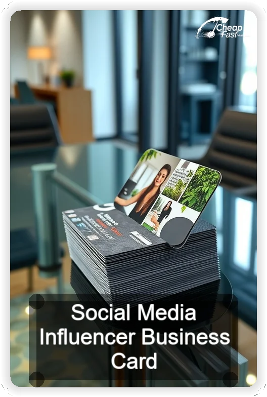 Social Media Influencer business card design sample