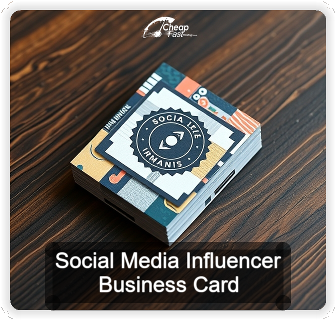 Social Media Influencer business card design sample