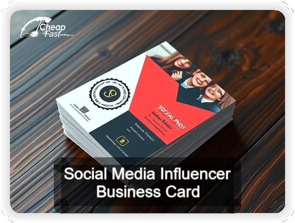 Social Media Influencer business card design sample