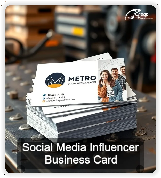 Social Media Influencer business card design sample