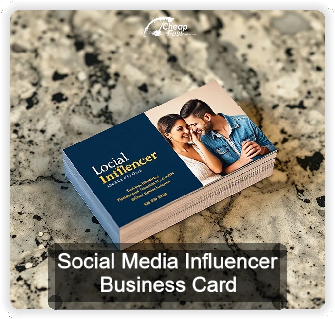 Social Media Influencer business card design sample