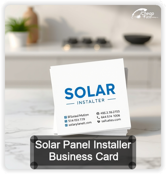 Solar Panel Installer business card design sample