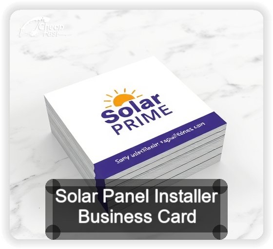 Solar Panel Installer business card design sample