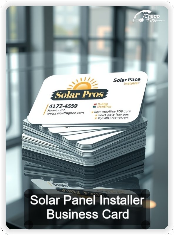 Solar Panel Installer business card design sample