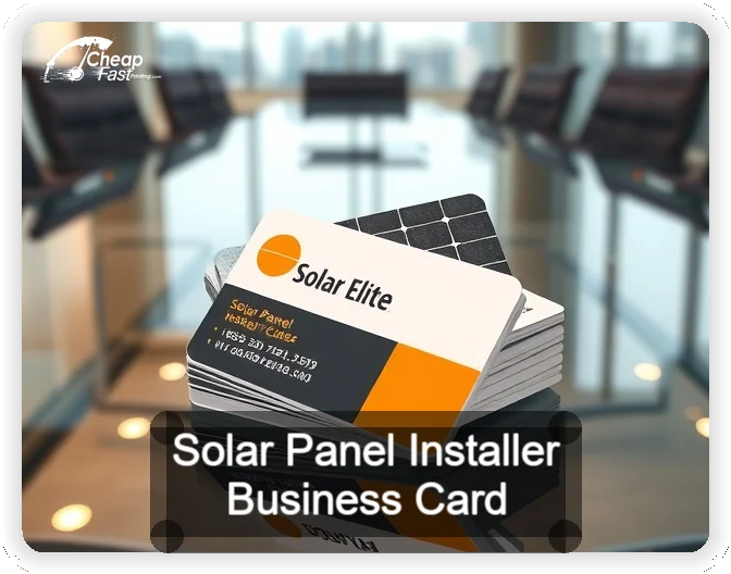 Solar Panel Installer business card design sample