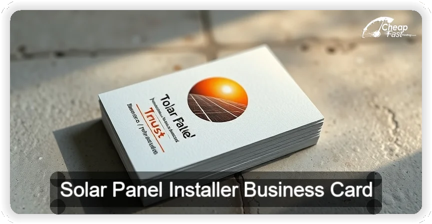 Solar Panel Installer business card design sample
