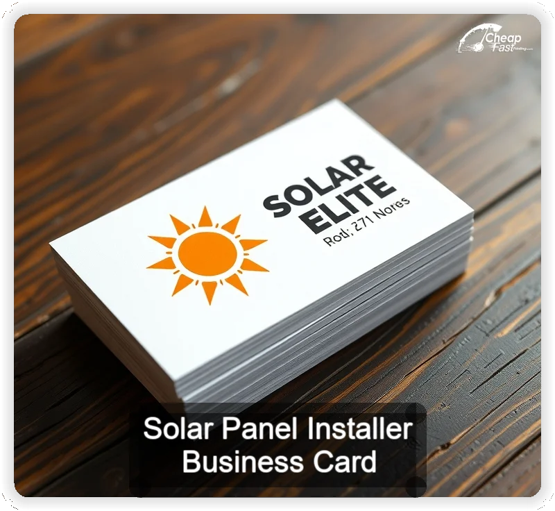 Solar Panel Installer business card design sample