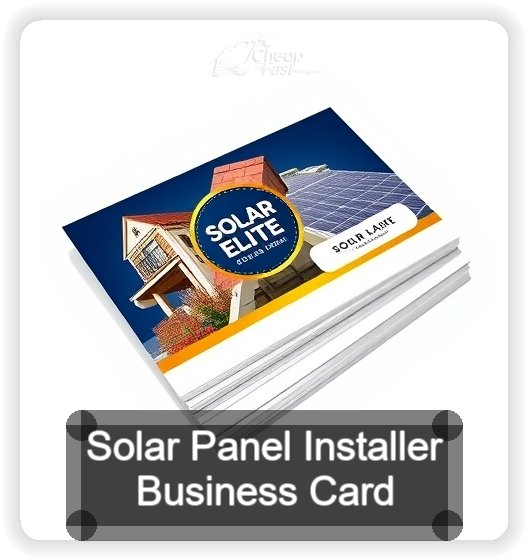 Solar Panel Installer business card design sample