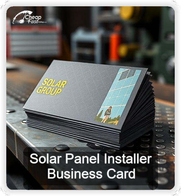 Solar Panel Installer business card design sample