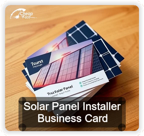 Solar Panel Installer business card design sample