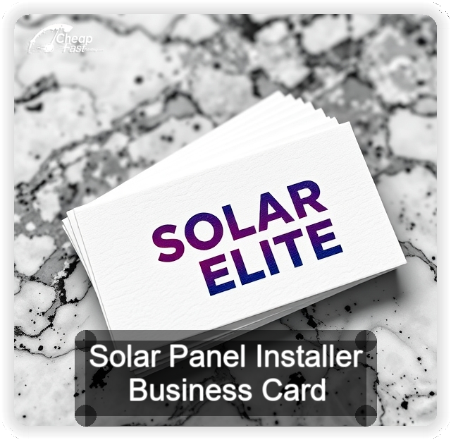 Solar Panel Installer business card design sample