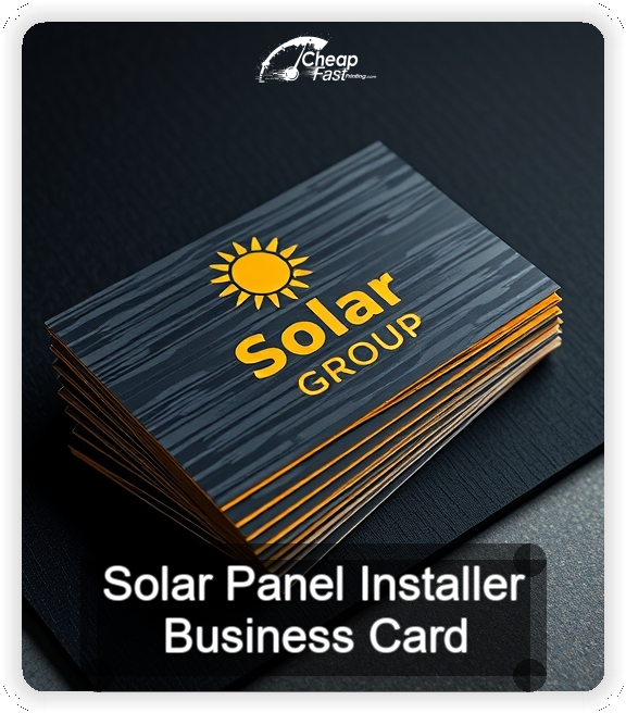 Solar Panel Installer business card design sample