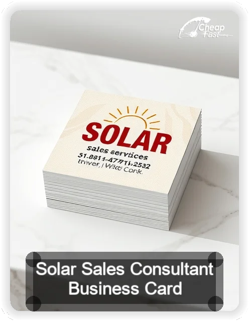 Solar Sales Consultant business card design sample