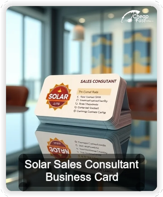 Solar Sales Consultant business card design sample