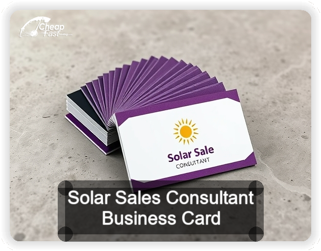 Solar Sales Consultant business card design sample