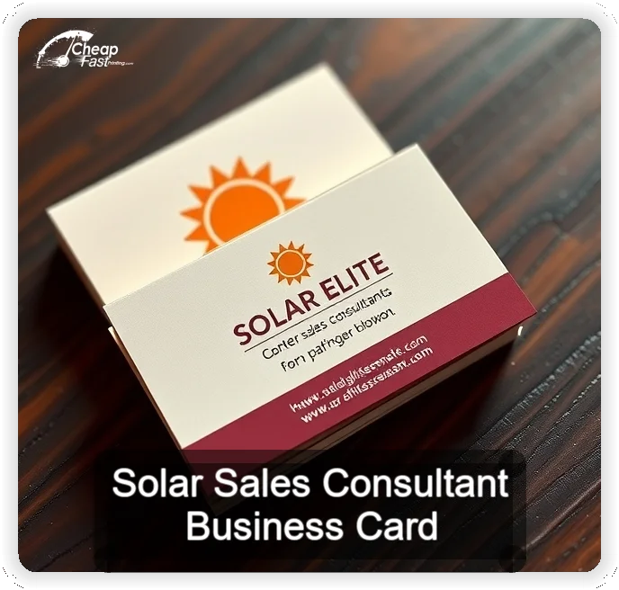 Solar Sales Consultant business card design sample