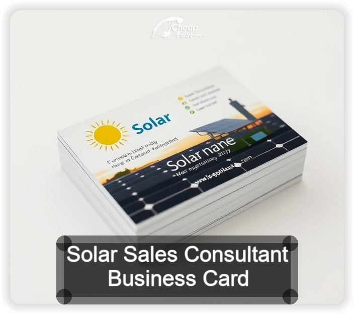 Solar Sales Consultant business card design sample