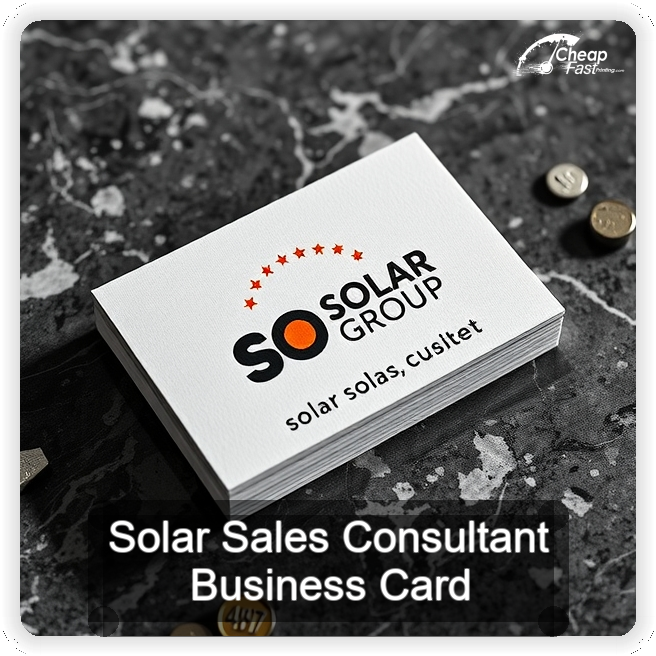 Solar Sales Consultant business card design sample