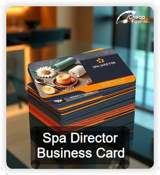 Spa Director business card design sample