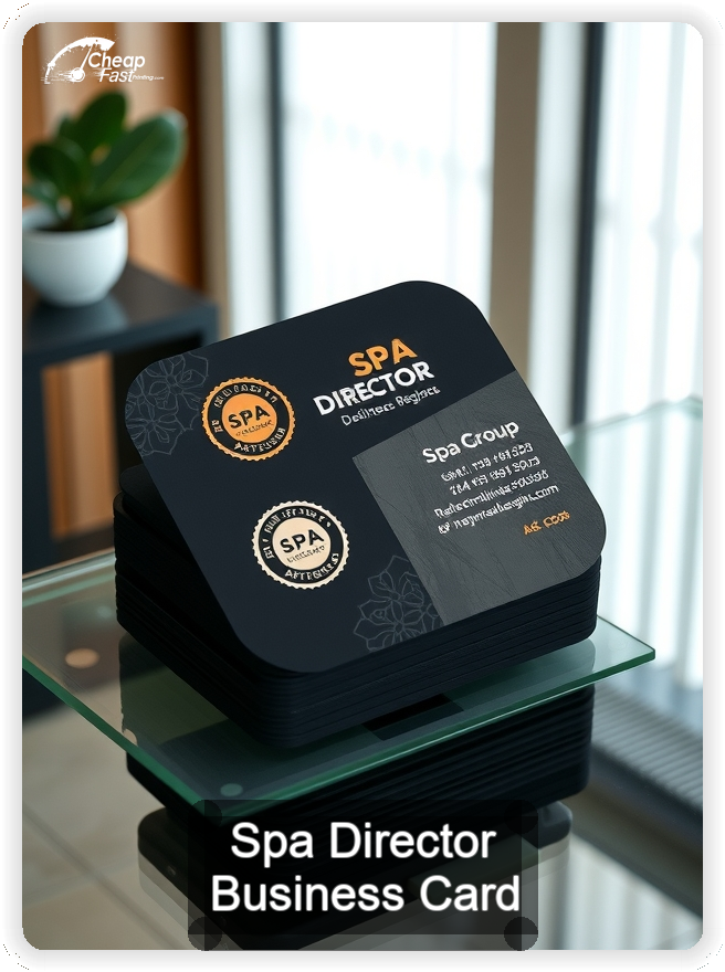 Spa Director business card design sample