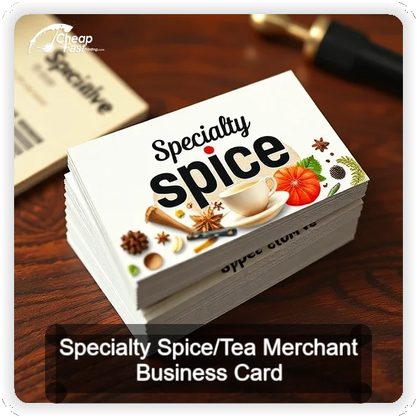 Specialty Spice Tea Merchant business card design sample