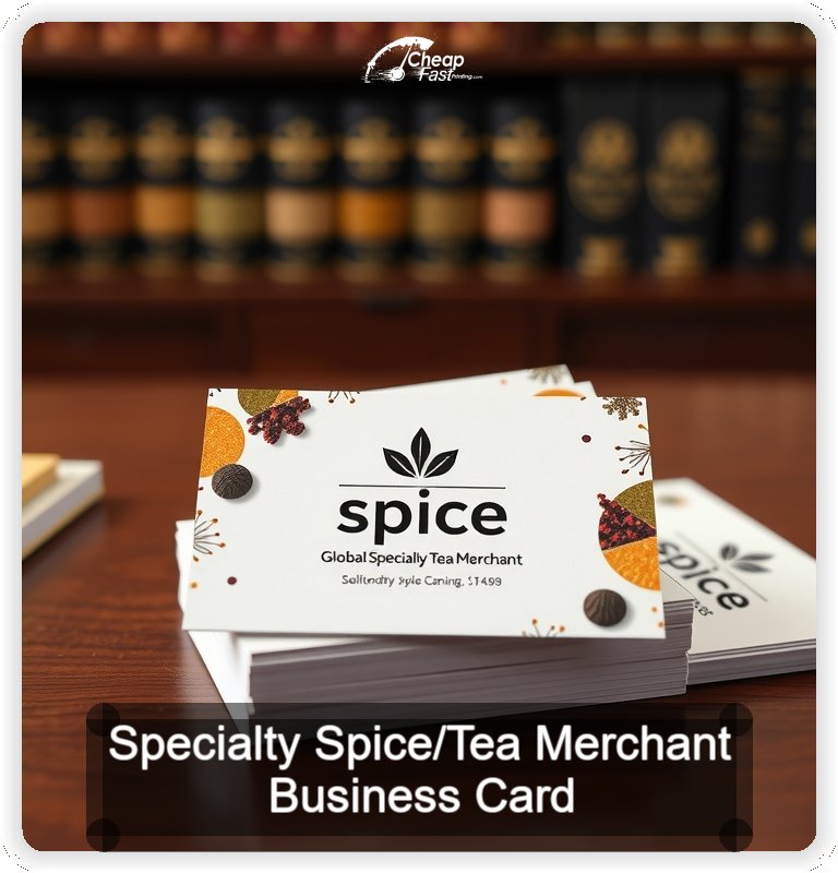 Specialty Spice Tea Merchant business card design sample