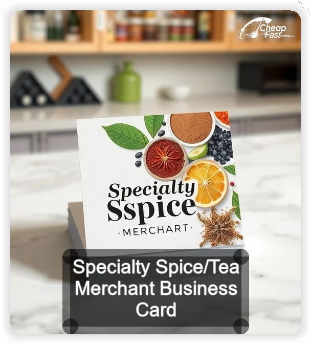Specialty Spice Tea Merchant business card design sample