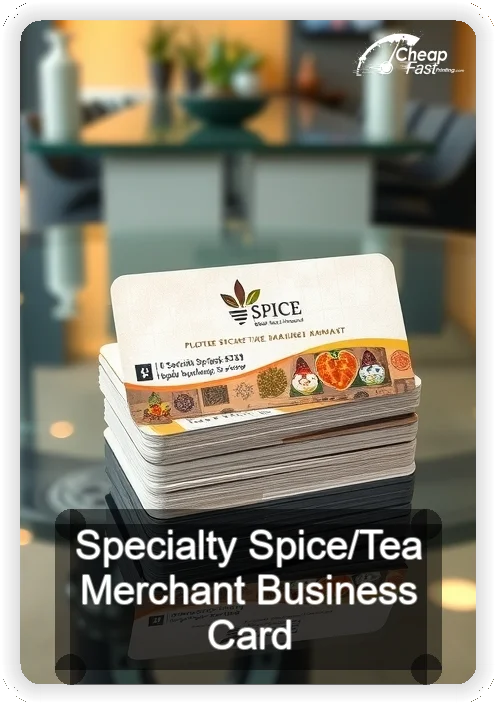 Specialty Spice Tea Merchant business card design sample
