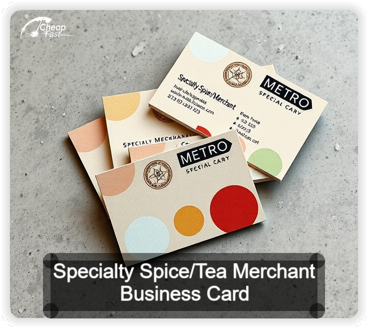 Specialty Spice Tea Merchant business card design sample