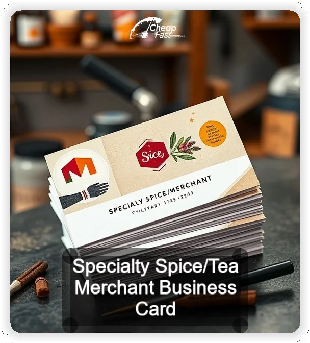 Specialty Spice Tea Merchant business card design sample