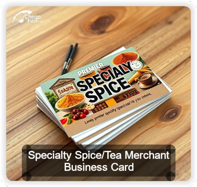 Specialty Spice Tea Merchant business card design sample