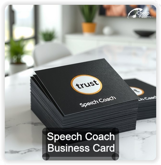 Speech Coach business card design sample