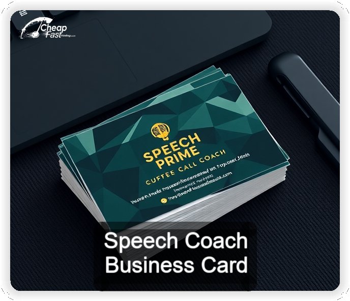 Speech Coach business card design sample