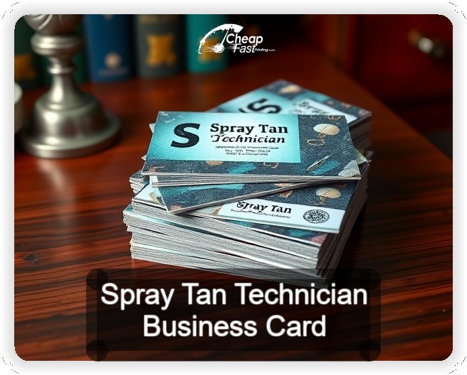 Spray Tan Technician business card design sample